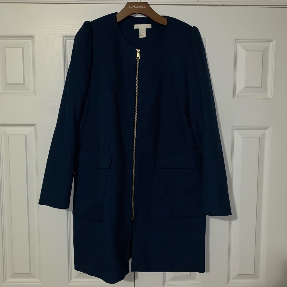 Navy Blue H&M Long Jacket 🧥
